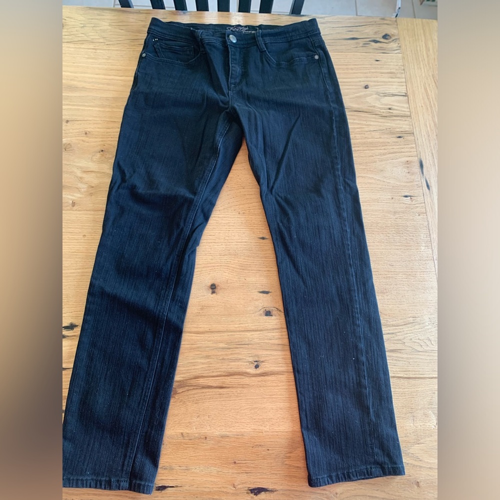 Foster Jeans Mid Rise‎ Straight Leg Black Cotton Women’s 12 Preloved